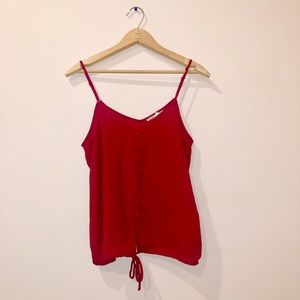 Hippie Rose Maroon Front Tie Tank Top